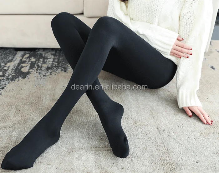 
160D Cotton with Viscose Soft comfortable Seamless warm thermal tights Fleece Lined Leggings Brush inside of tights for Women 