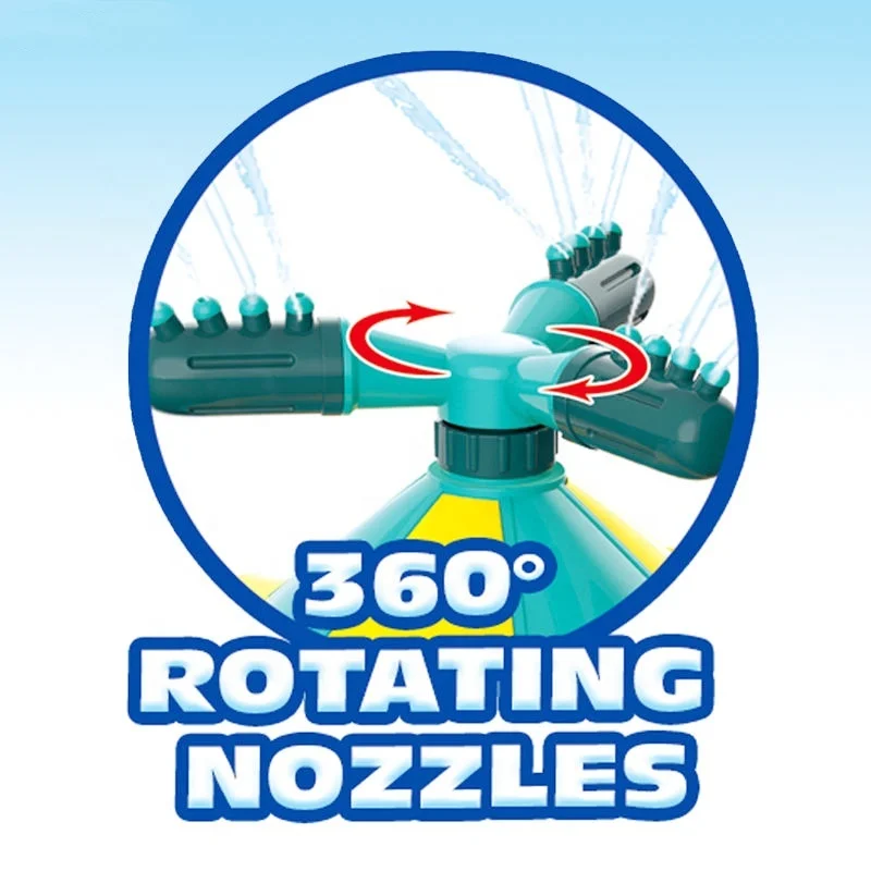Kid Bath Toy Summer Backyard Outdoor Game Toys Water Sprinkler with 360 Degree Rotating Nozzles for Kids