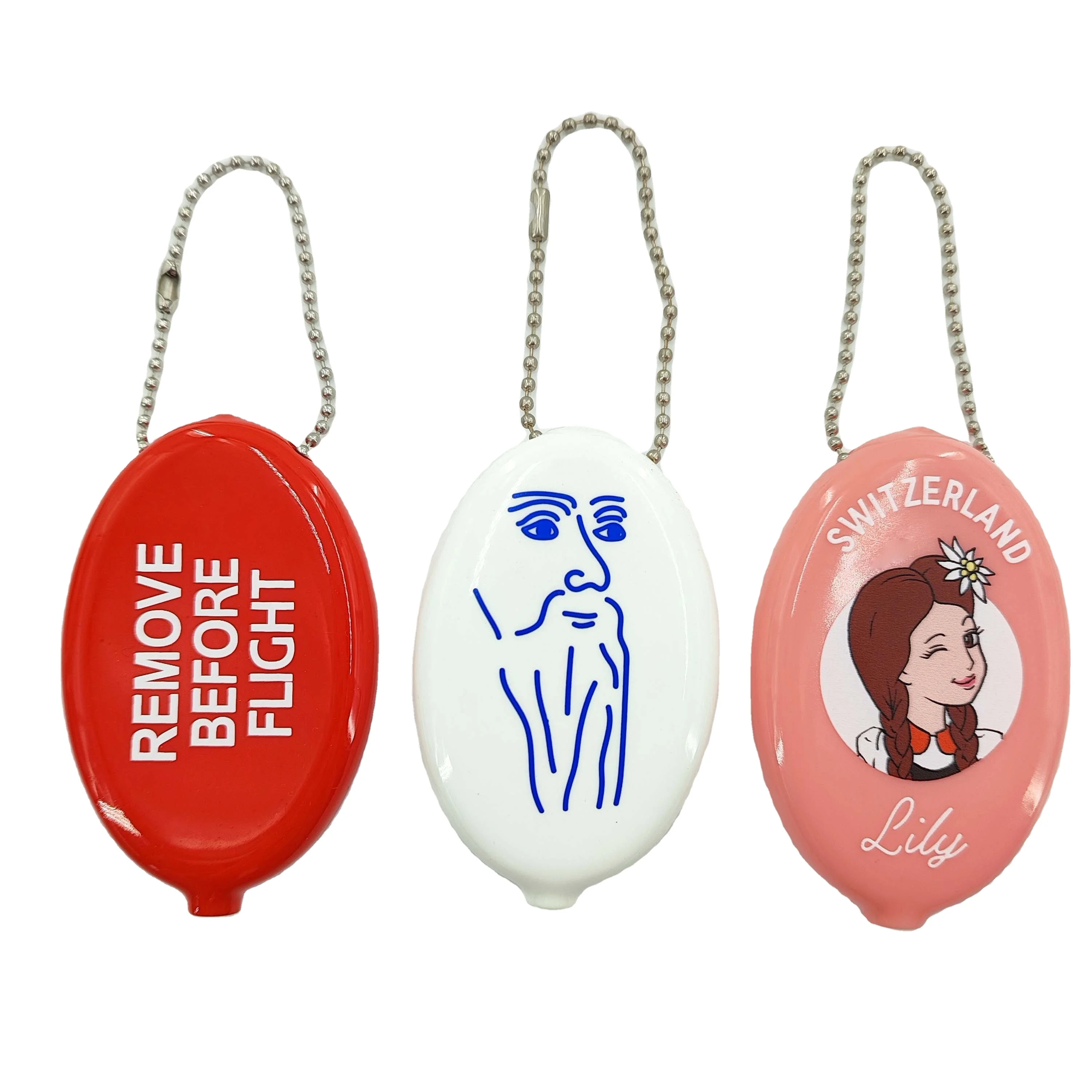 FACTORY oval custom logo transparent clear plastic PVC squeeze coin purse  personalized coin purse