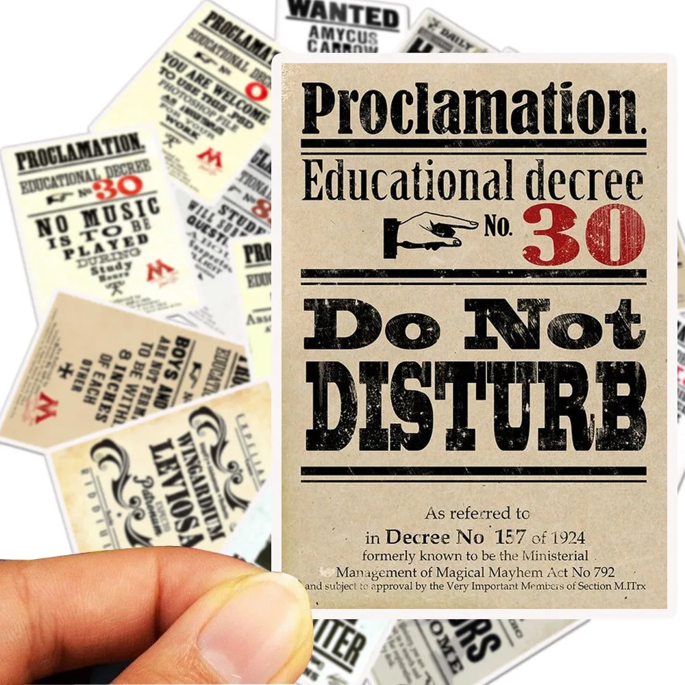 
25pcs/pack PVC Creative retro nostalgic Harry Potter poster stickers tablet computer phone sticker luggage waterproof DIY label 