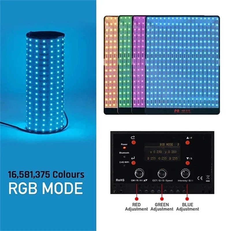 Falcon Eyes RX-848 RGB Roll-Flex LED Light 300W Output 2800K-10000K Continuous Lighting For Studio Photography Lighting