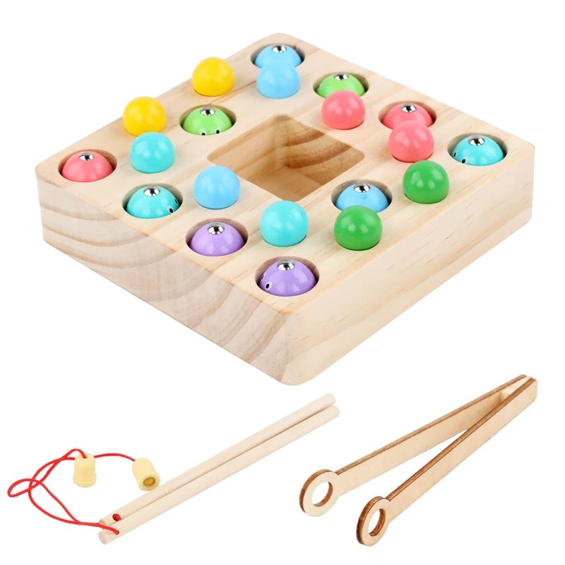 Wooden Busyboard Toys Learning Children Educational Games Playing Magnetic Fish Table Game for Kids