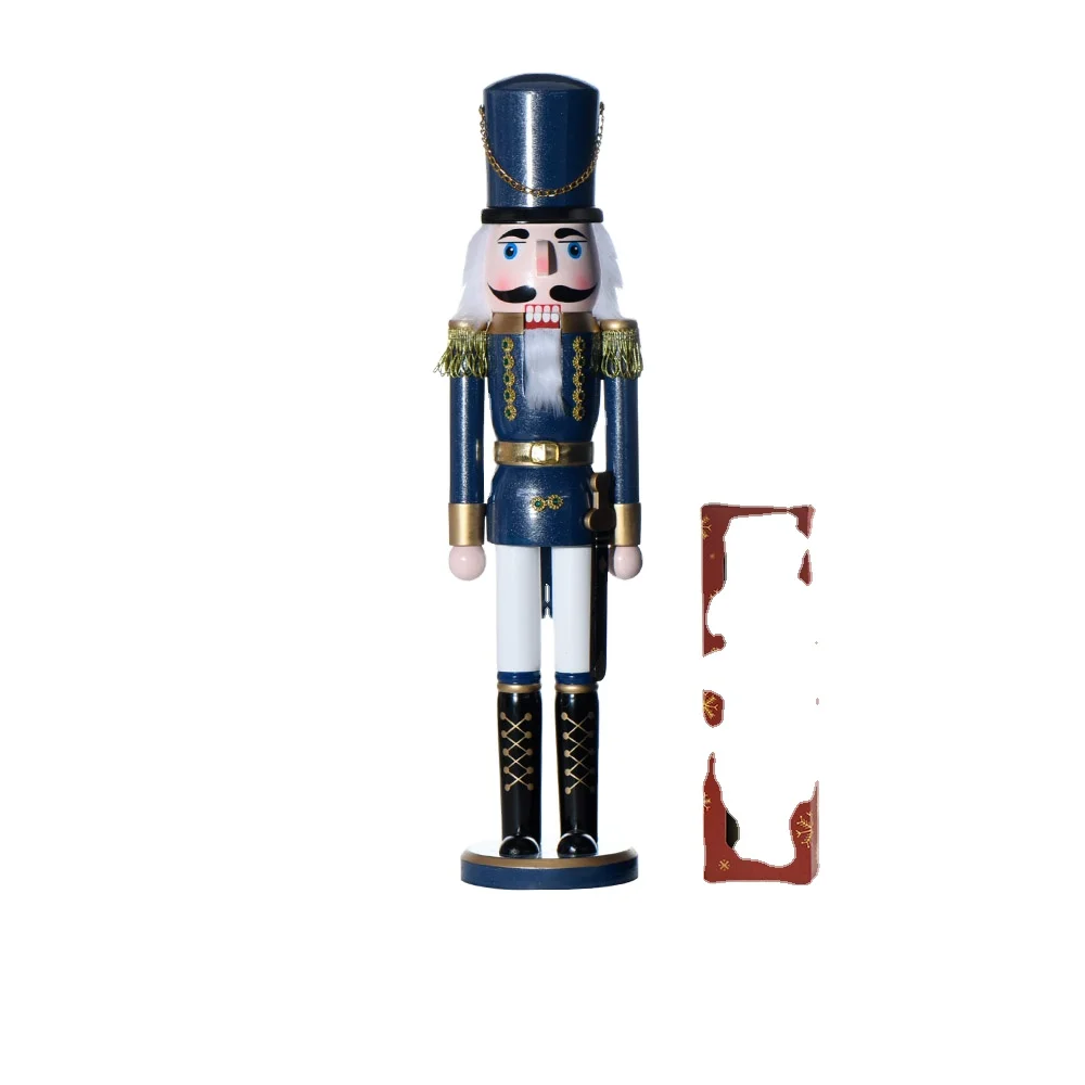 50cm 20inch Wholesale Wooden Nutcracker Blue Soldier Puppet Nutcracker For Xmas Decoration Gift Toy
