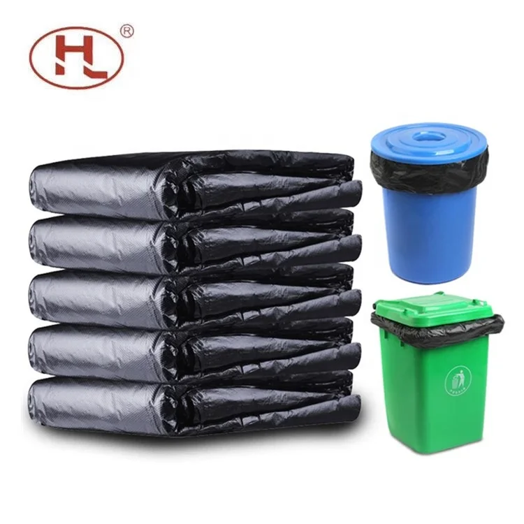 Extra Strong Black HDPE Biodegradable Plastic Garbage Bag For Construction Wastes