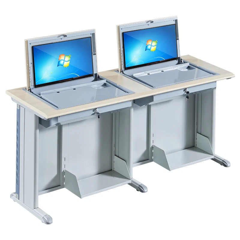 Direct Selling Flip Top Lockable Computer Desk Table Classroom School Furniture Mobile Classroom Furniture