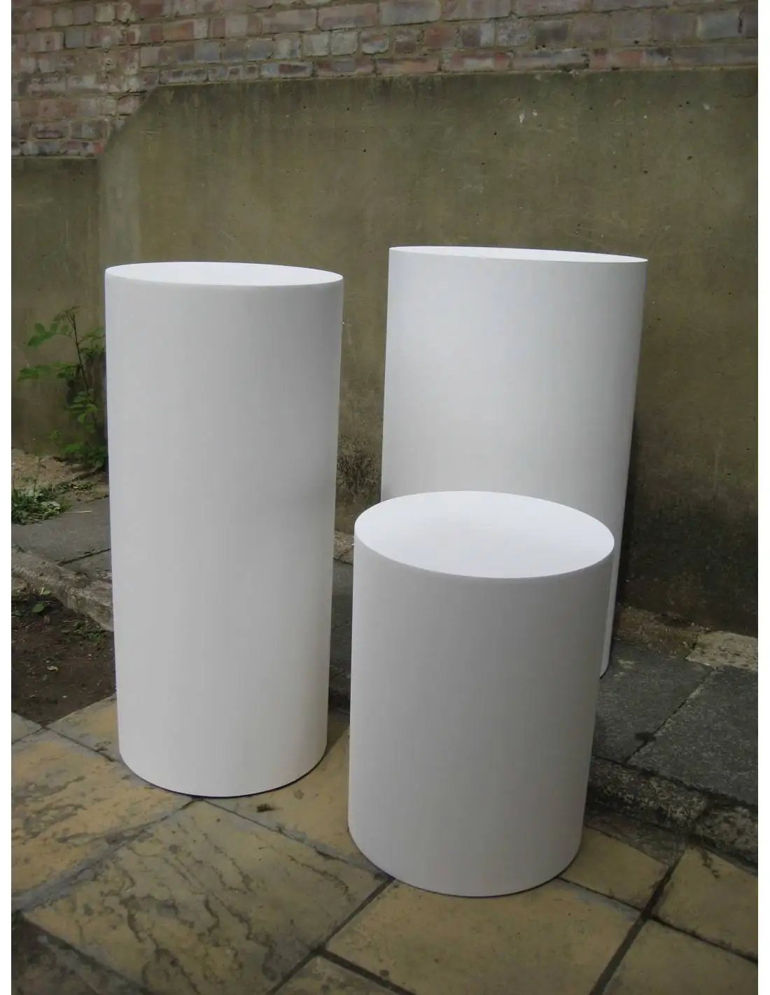 Acrylic Cylinder Pedestals Stand for events square Display Platform White Acrylic Party Round Plinths