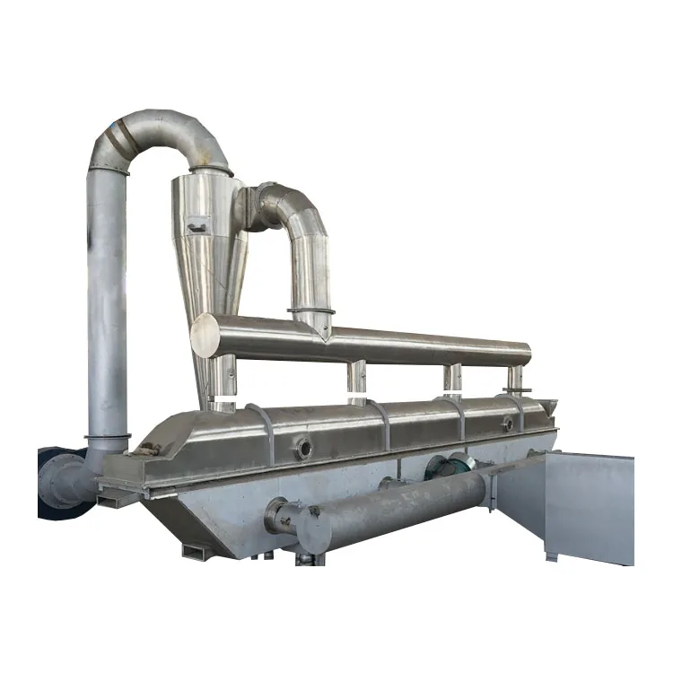 Mini continuous bread crumbs vibrating fluid bed dryer price desiccated coconut copra drying machine for tea leaf foodstuff