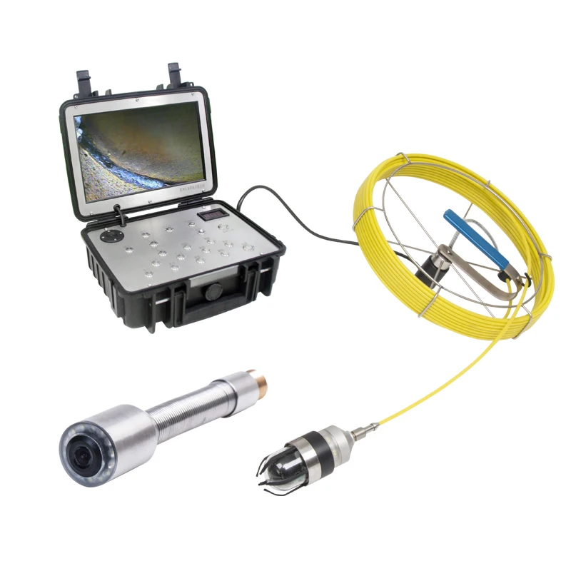 360 Degree Rotate 10 Inch Pipeline Inspection Borescope Camera Sewer Crawler Robot Camera With Meter Counter