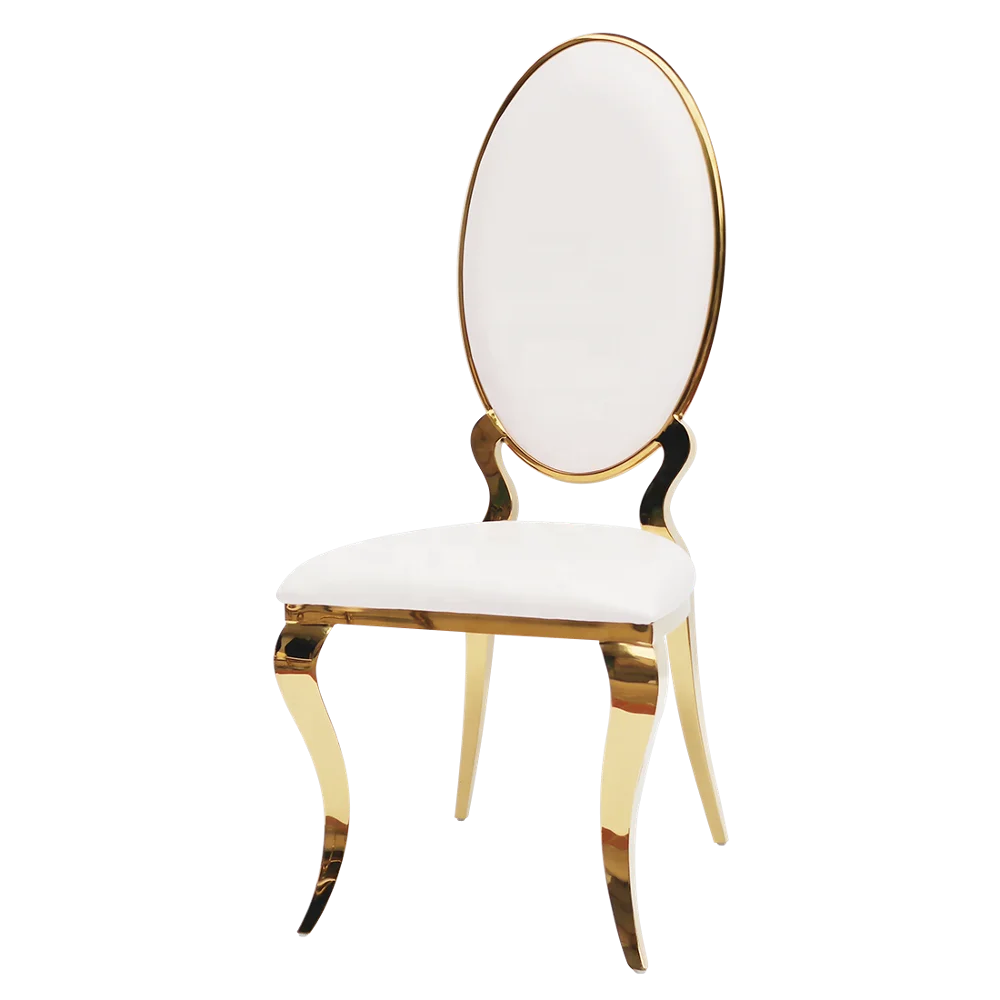 Фабрика Фошань, банкетный стул из нержавеющей стали с золотым ободком