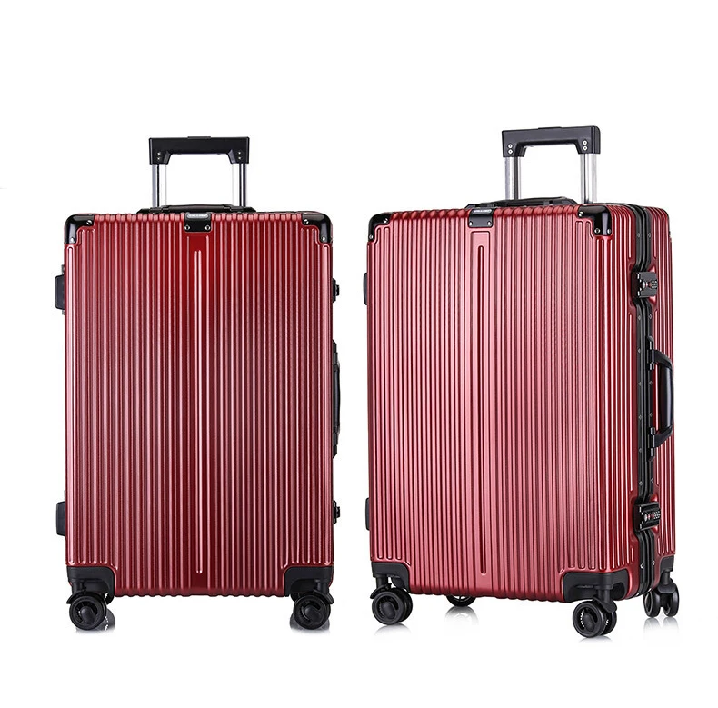 YX16808 Custom Logo ABS Aluminum Suitcase Set Trolley Case PC Luggage Sets 3 Piece Valiz Vintage Suitcase Travel Bag on Wheels