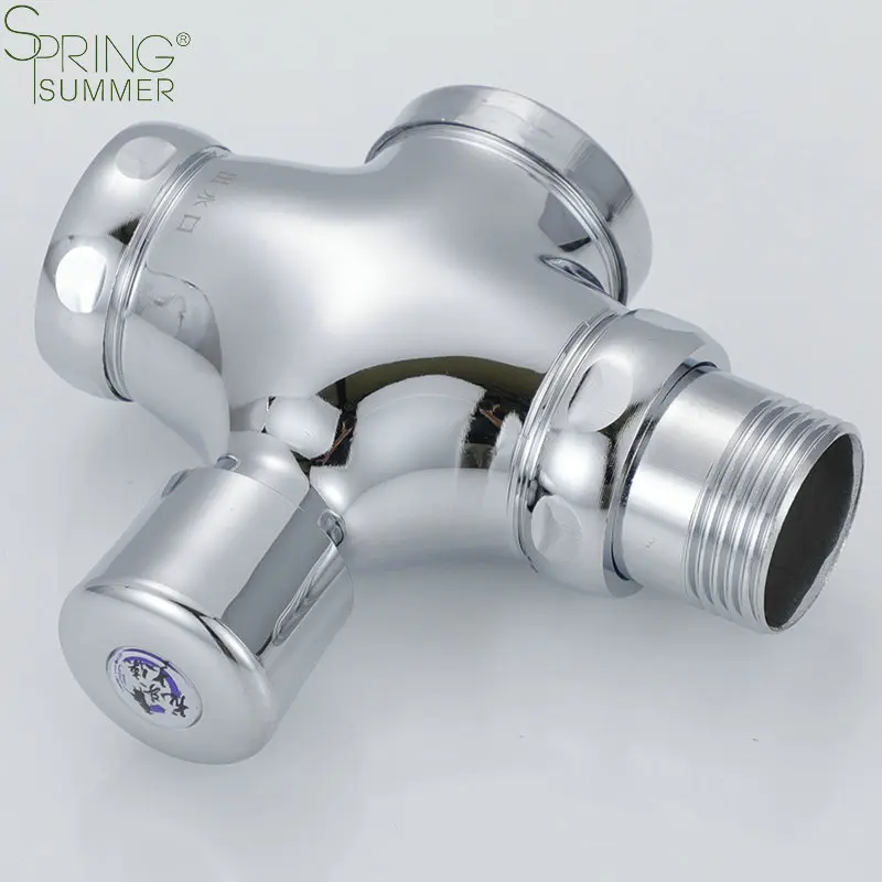 Zinc alloy chrome toilet flush valve flush button Button Type Operated Water Saving Time Delay Flush Valve for Toile