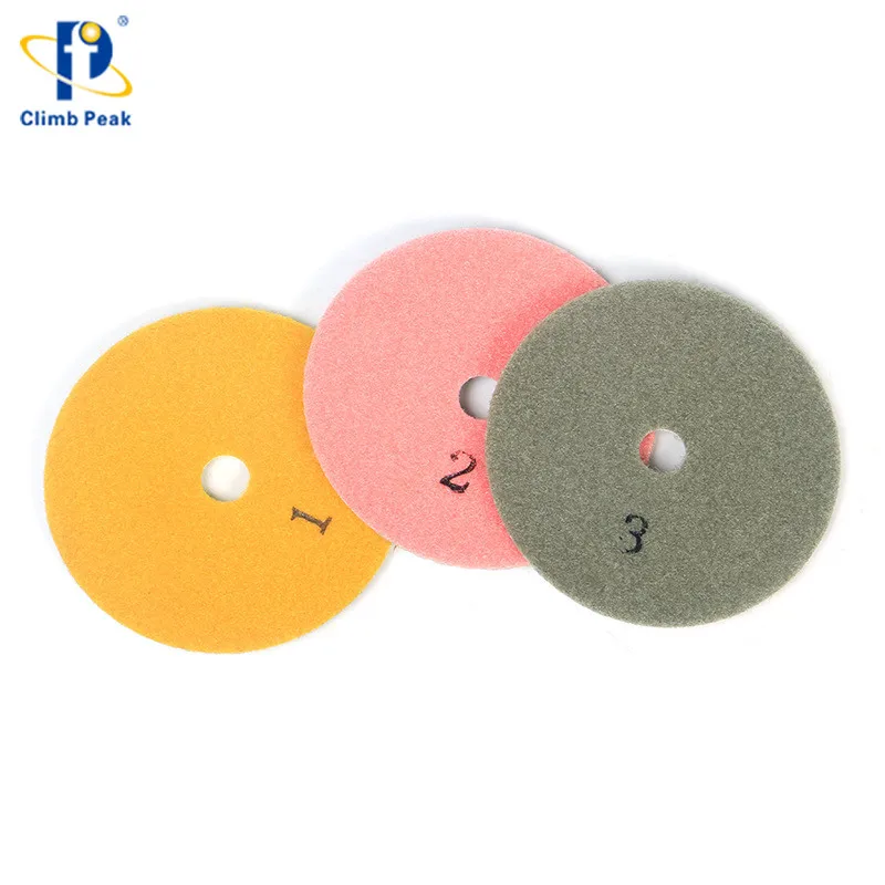 4inch 100mm Marble Granite Polishing Pad 3 Steps Flexible Wet Diamond Resin Concrete Floor Grinding Pads for Porcelain Tile
