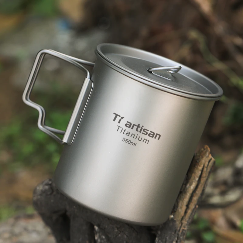 Titanium mug drinkware custom printed  tea cups camping mug for outdoor indoor hiking bushcraft