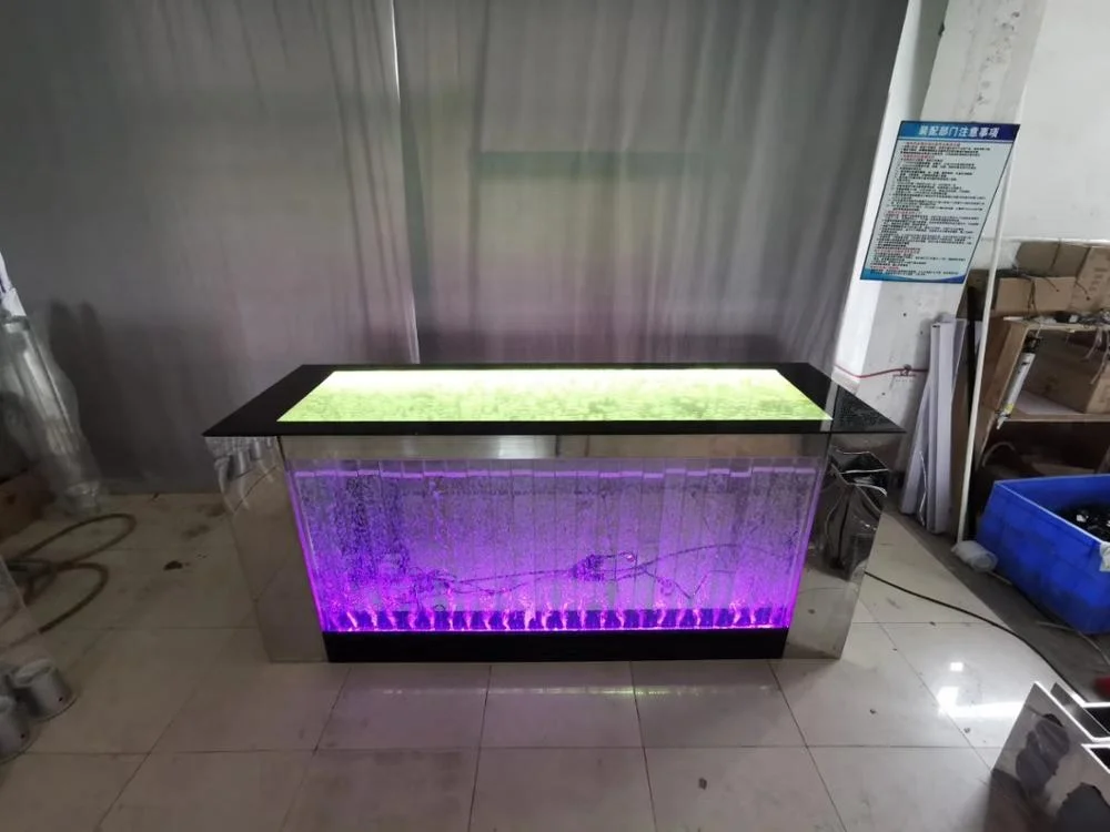 NEW LED bar counter and Bar top with Moving bubbles Horiozontal bubble counter