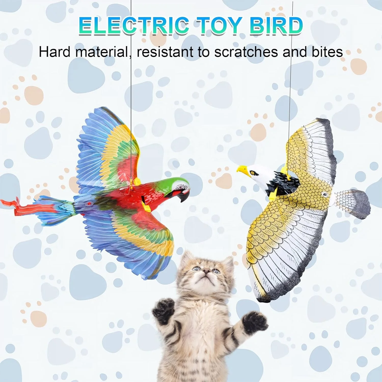 Flying Bird Cat Toy, Simulation Bird Interactive Cat Toy for Indoor Cats, Automatic Hanging Eagle Flying Bird Funny Interactive