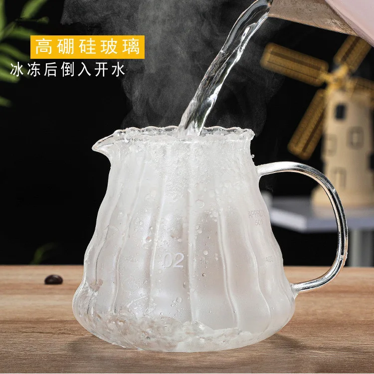 2024 borosilicate glass Coffee Pot Filter Makers Glass Pour Over Coffee Jug for Coffee Maker