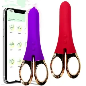 New Styles App Remote Control Silicone G Spot Stimulation Scissor Shape Sex Toys Stationery Funny Sex Scissors Vibrator