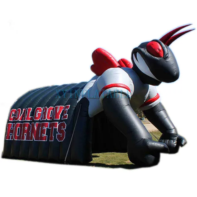2024 Hot sale inflatable mascot tunnel, coal grove hornet inflatable tunnel for football game