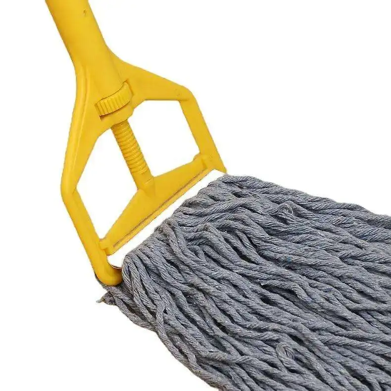 Factory Wholesale Floor Cleaning Wax Dragging Mop Replaceable Cotton Yarn Bar Plastic Clip Mop Head