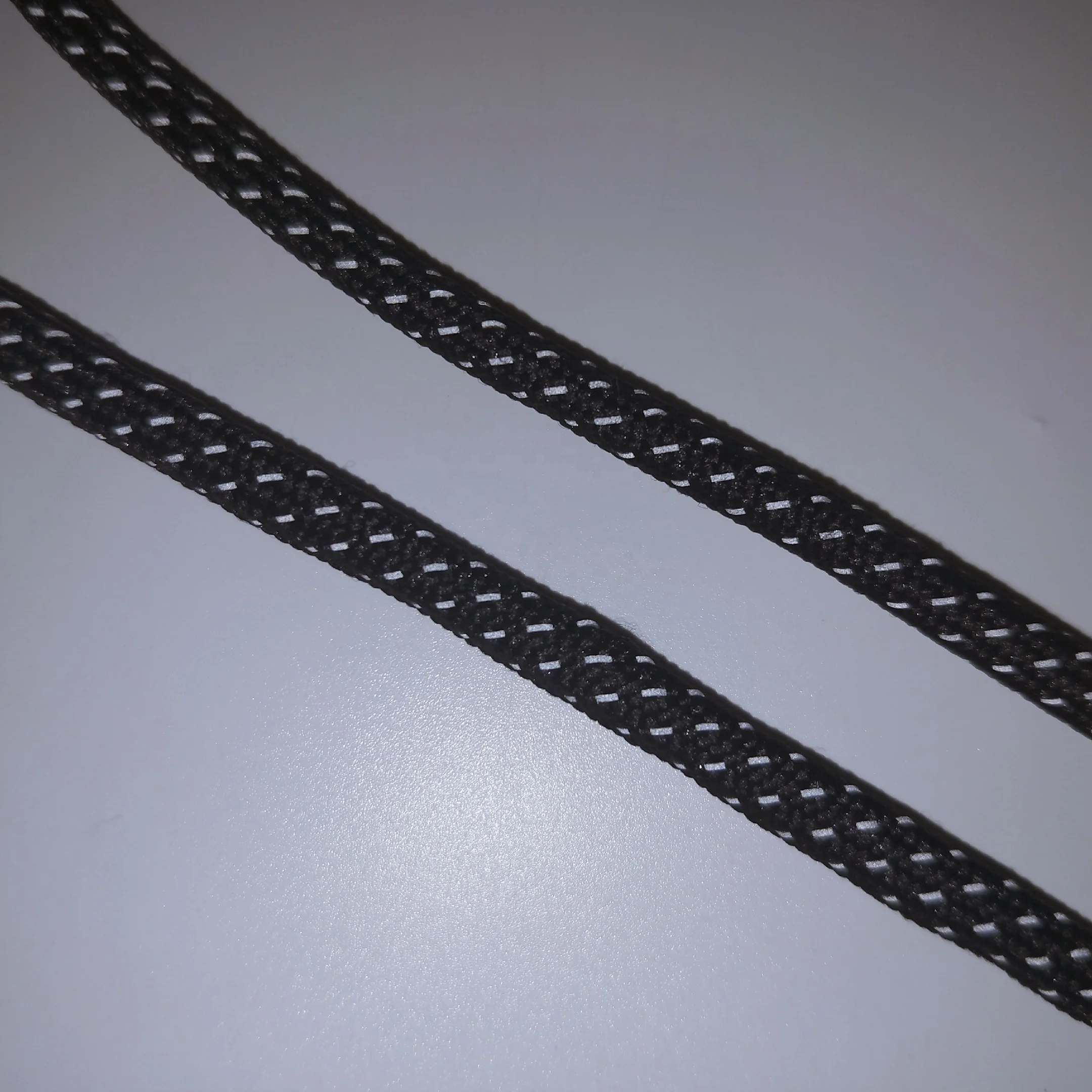 High quality braided polyester reflective cord drawcord with plastic tip 5mm