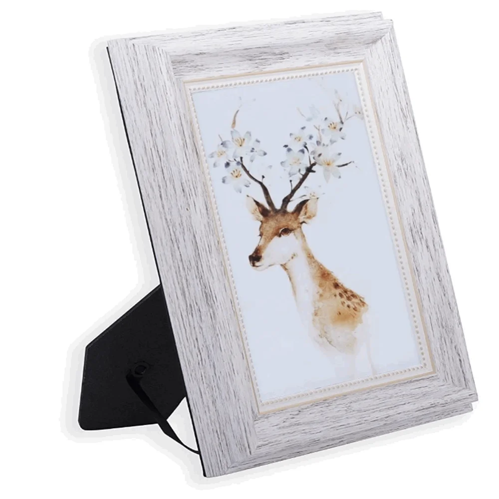 Vintage portrait picture frames 5x7 tabletop wall mountable home decor hot sale custom digital photo frame wood
