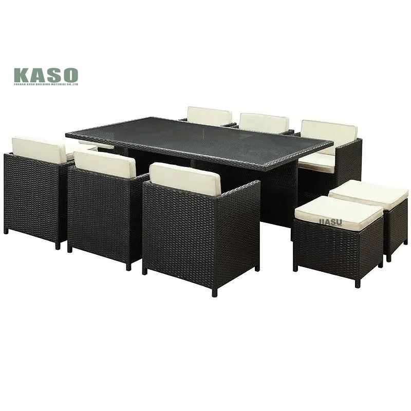 All Weather Patio Aluminum Outdoor Dining Set Wood