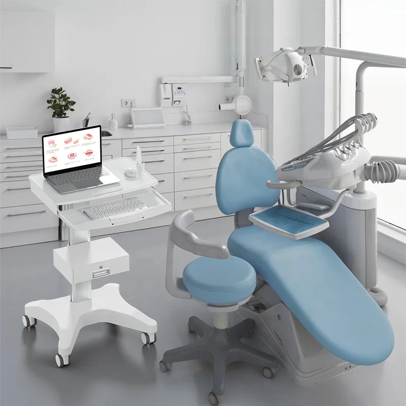 BEWISER  OC-3 Dental Cart Medical Trolley with Drawers Wheels Laptop Pallet Oral Scanner Holder for Hospital Office