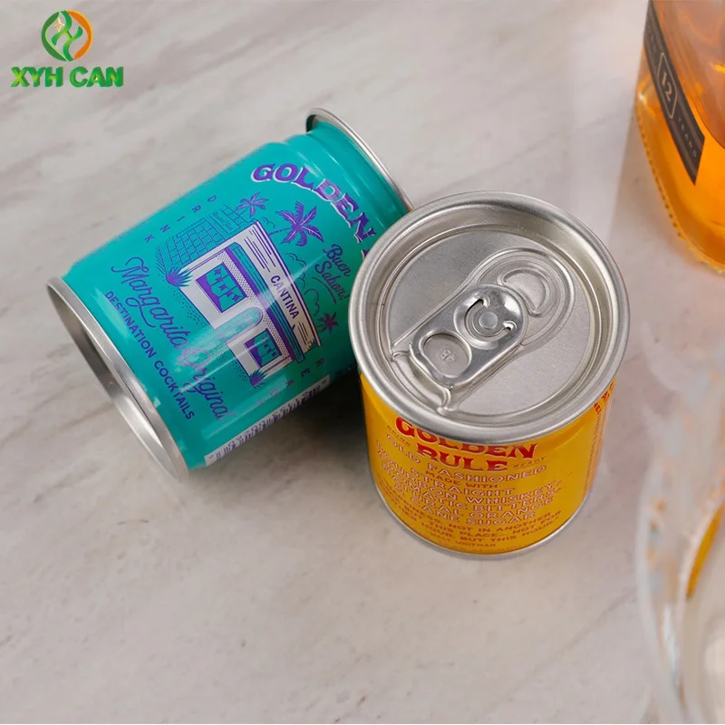 Manufacturers Custom Printing Best price 100ml  Mini Cocktails Tin Can Tinplate Cans for Whiskey Wine