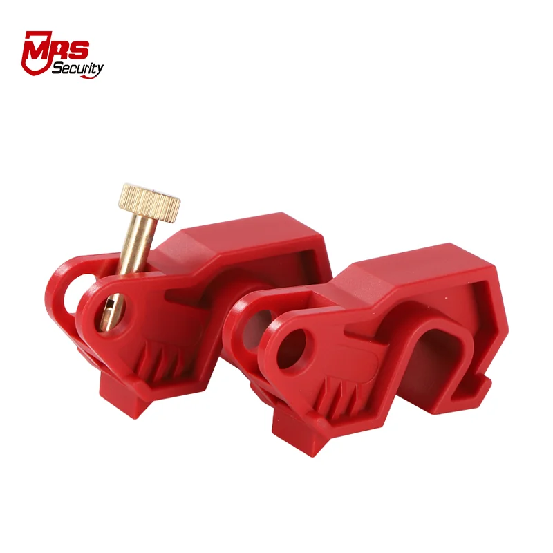 Plastic nylon red circuit breaker Lockout Mcb circuit breaker lock tools safety circuit breaker lockout with twister screw
