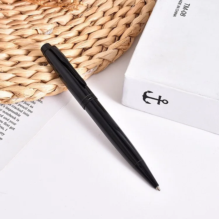 Черная шариковая ручка производство высокого качества новый стиль металлическая рекламная роскошь с индивидуальным логотипом