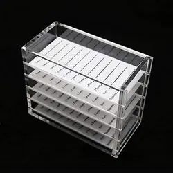 10 Layers Acrylic Eyelash Storage Box with 10 Pallets Stainless Steel Tweezers for Eyelash Extensions Eyelashes Holder Case