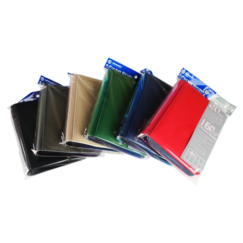 HENWEI Custom PU Leather 4 Pocket Card Binder Protection Album For Standard Cards MTG Yugioh Game