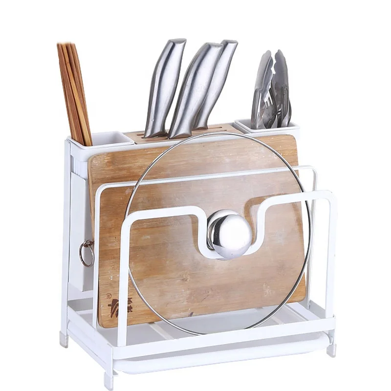 Kitchen shelves cutting board pot lid knife holder multifunction tableware storage shelf