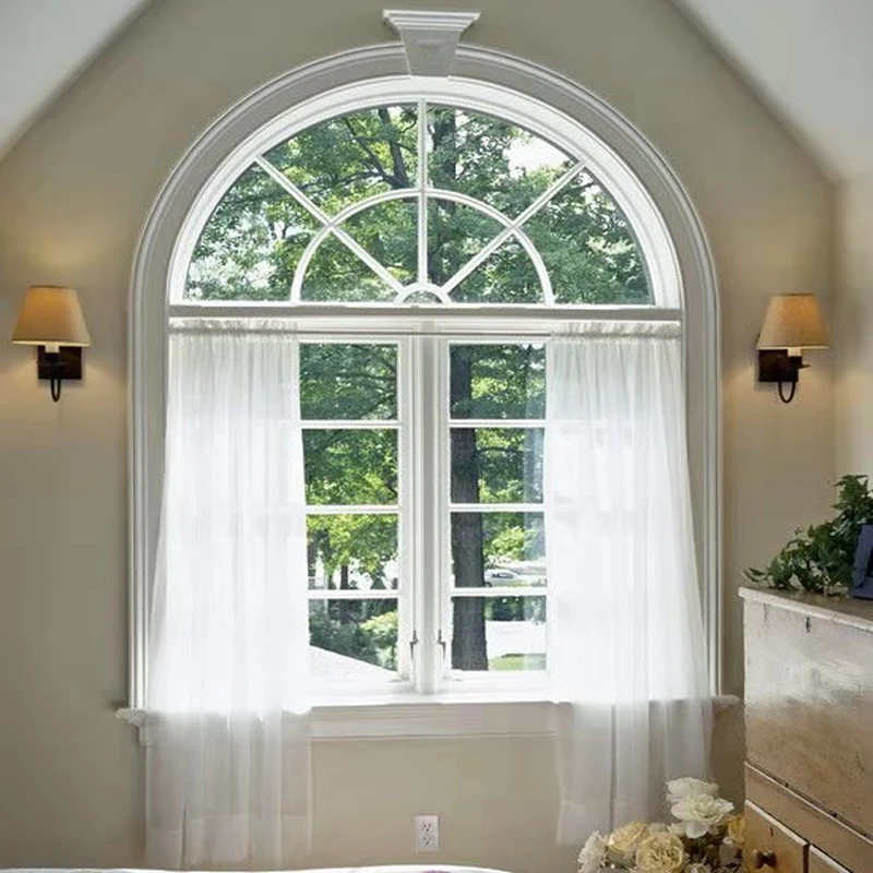 Famous square type arch design windproof waterproof aluminum church house glass window