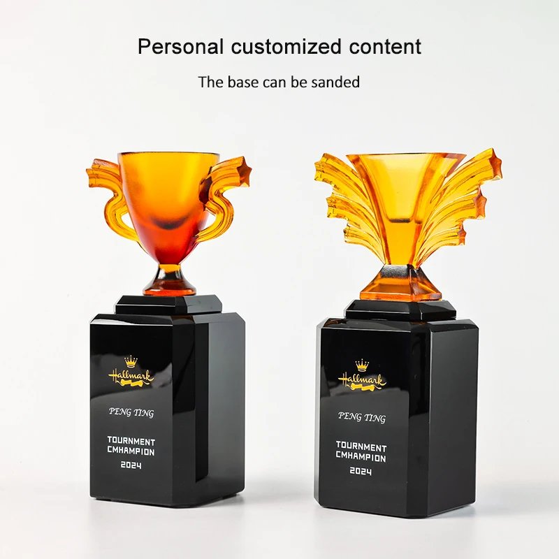 Jadevertu new annual award trophy liuli patent trophy for corporate gift business souvenir