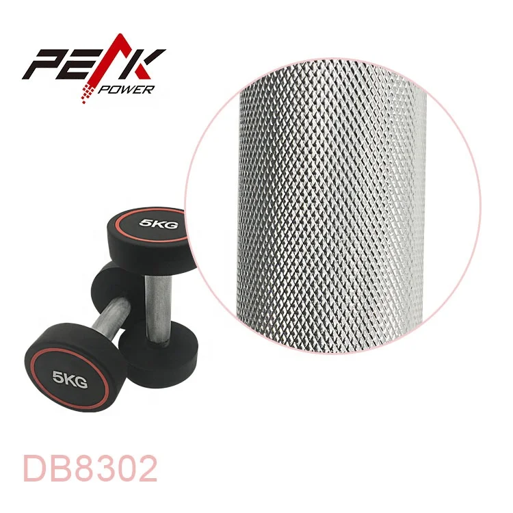 PeakPower Eco-free APU круглая резиновая гантеля со стальной ручкой