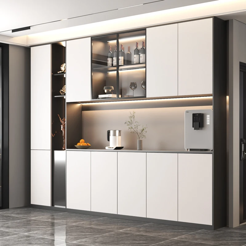 Custom Italian Style Multi-board Wine Cabinet Design Wooden Moderrn Luxury Wine Storage Cabinet