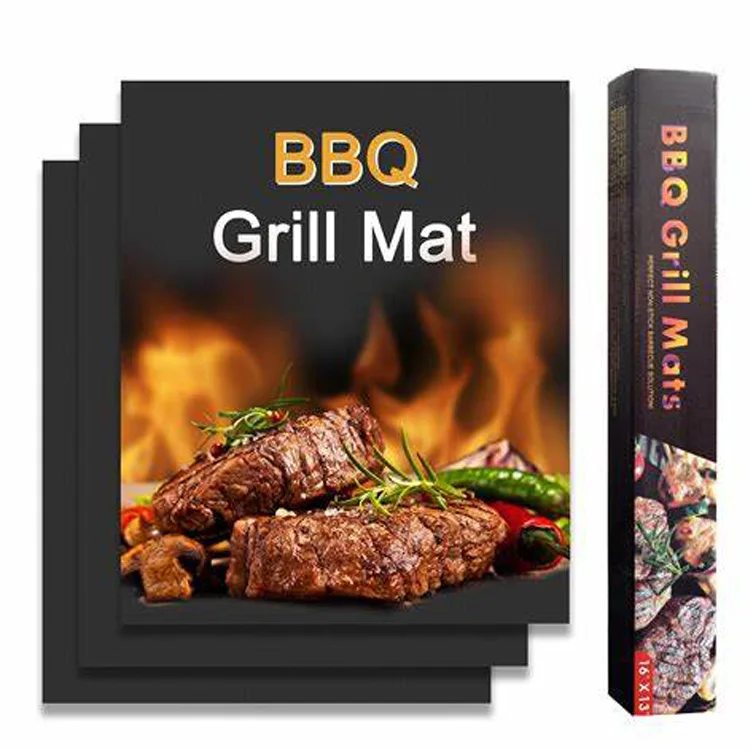 
Reusable 40x33cm 0.2mm Thickness Easy to Clean BBQ Grill Mat 