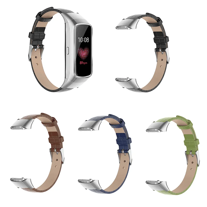 Qiman For Samsung Galaxy fit SM-R370 Genuine Leather Strap Band Sport Watchband Replacement Fashion Pattern Wristband Bracelet