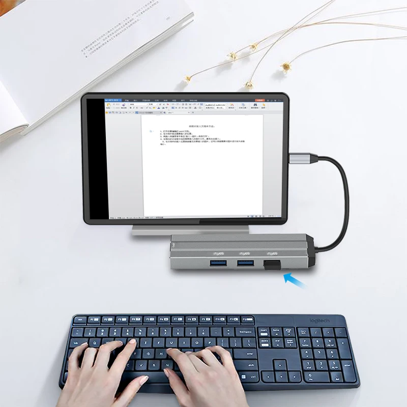 
4 in 1 USB C Hub Type C to 4 Ports USB 3.0 Hub Adapter Type C USB 3.0 4 Port Data Transfer Hub 
