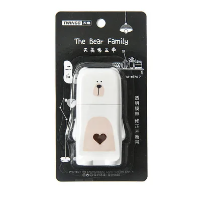 Correction tape black and white bear  tape pet transparent film  source correction tape wholesale