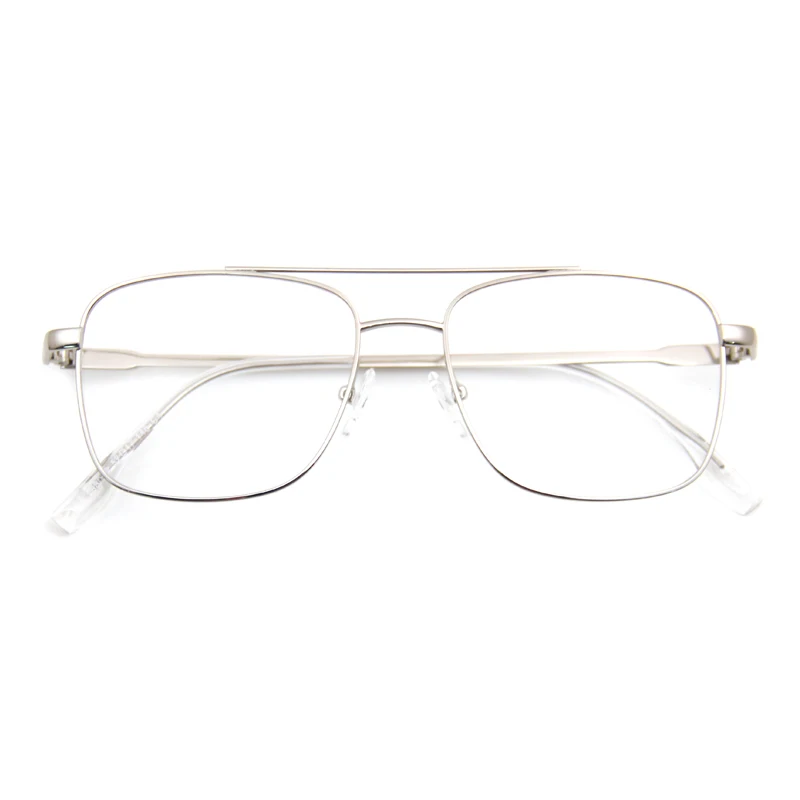 Hot Selling Double Bridge square Customized Glasses Women Men Eyewear Metal optical frame