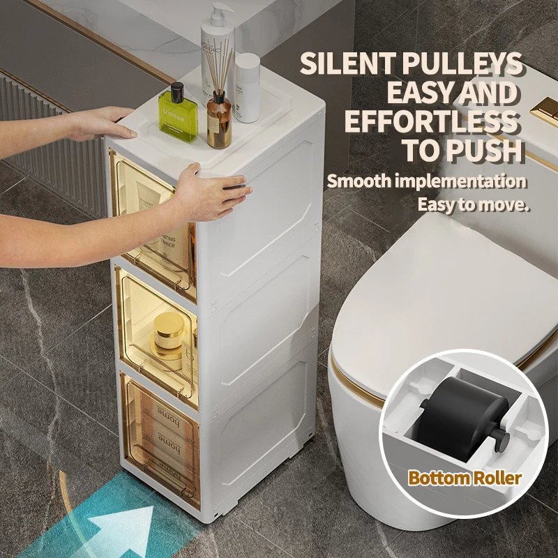6 Layer Multifunction Narrow Slim Durable Plastic Drawer Bedside Narrow Cabinet Refrigerator Gap Storage Cabinet