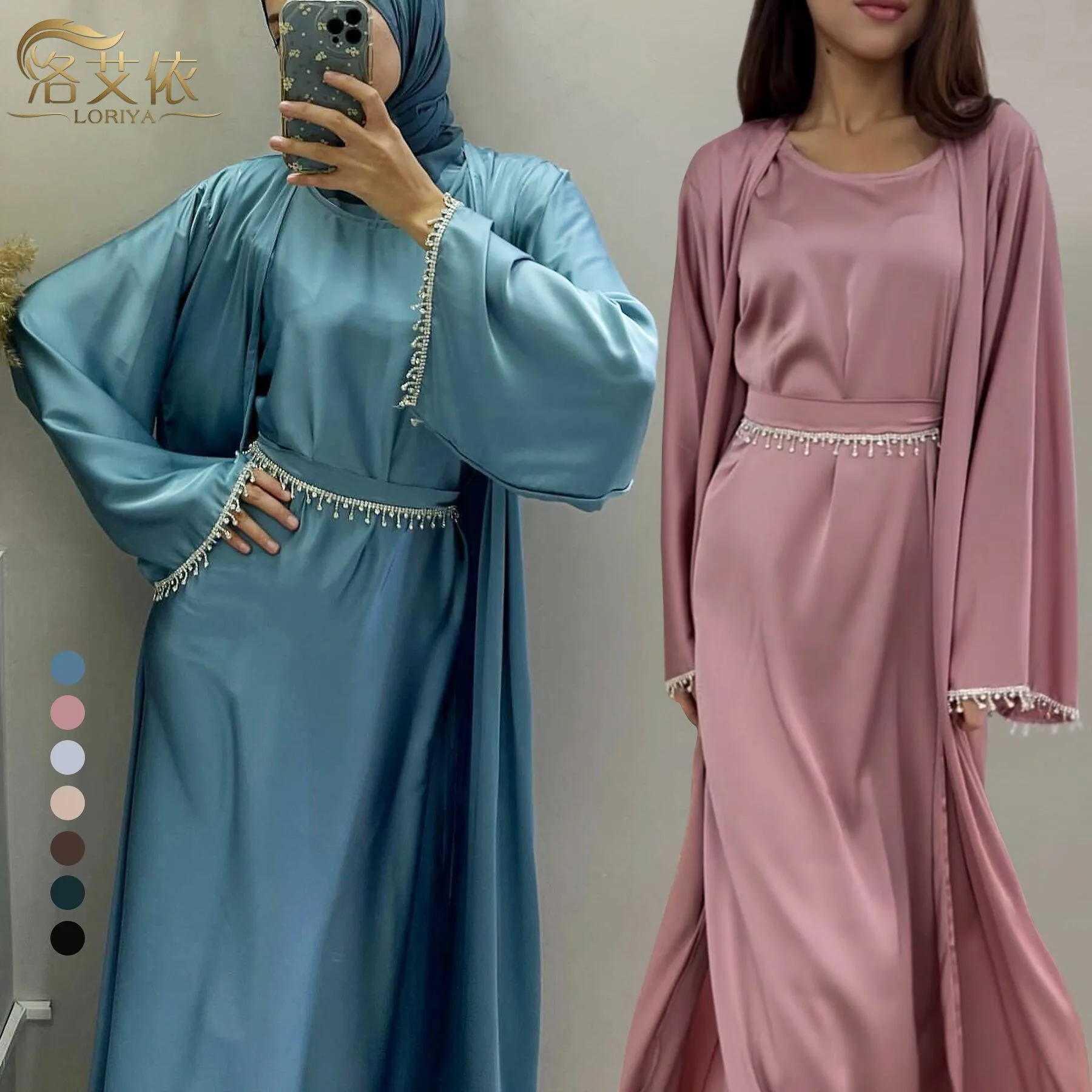 2023 2024 latest modern dubai turkey ladies maxi long sleeve abaya women fashion hijab muslim dress for muslim women
