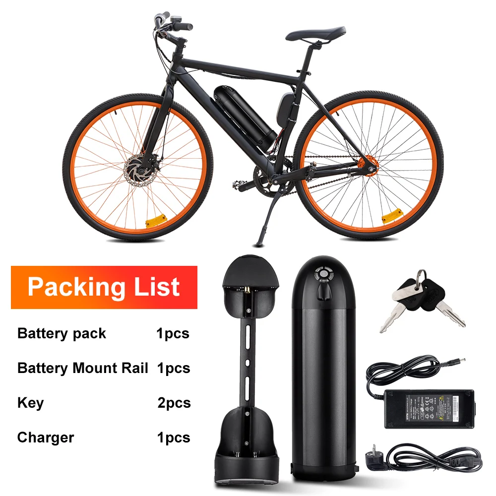 Ebike Black Water Bottle Battery 36V 10.4Ah 18650 Lithium Battery for Electric Bicycle Prophete Trio Ebike Phylion AKKU