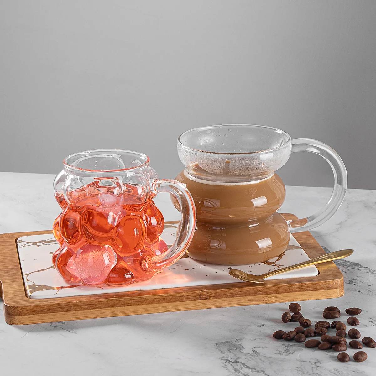 High borosilicate Creative bar double-layer glass cup transparent insulated water cup  beer mug imprisoned pirates