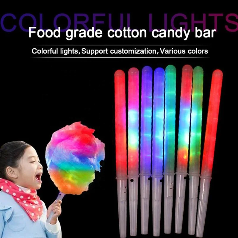 Cheap Tube Glow Sticks Cotton Candy Cones Colorful Flashing LED Stick Sugar Marshmallow Sticks
