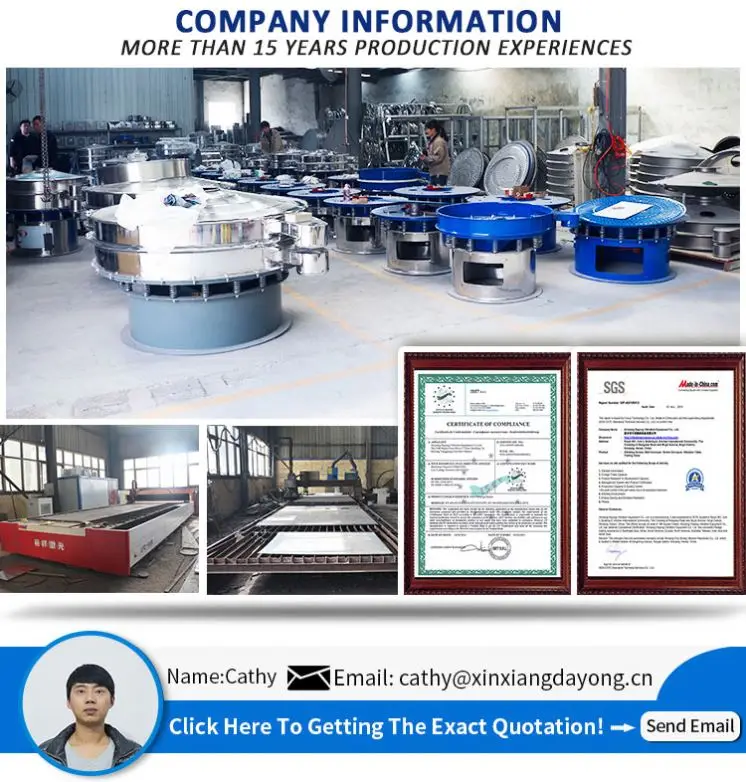 2 layer automatic food grade vibrating grading sieve for salt