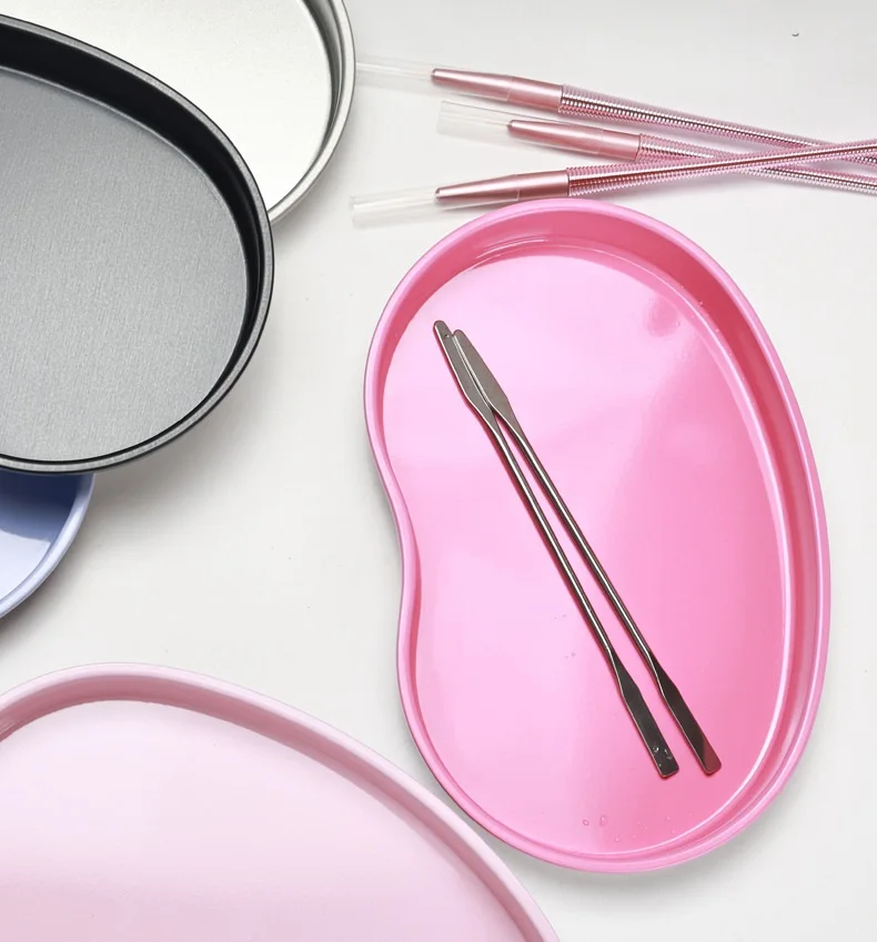 2024 Colorful Metal Nail Art Display Tray Manicure Jewelry Rhinestone Nail Art Tool Storage Tray