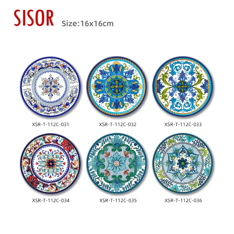 Wholesale Cheap Italy Round Ceramic Trivet Custom Sublimation Ceramic Pad With Cork Bottom Kitchen Table Ceramic Placemat
